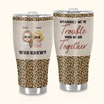 Henkilökohtainen Ilmeisesti olemme ongelmia, kun olemme yhdessä kaareva Tumbler kanssa Leopard Print for Best Friend Sisko Bestie
