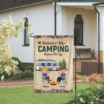 Henkilökohtainen aviomies ja vaimo Camping Partners for Life Garden lippu nimi lahja pari