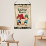 Henkilökohtainen Haluan pitää kädestäsi kiinni 80-vuotiaana ja sanoa Baby Let's Go Camping Garden Flag Lahja pariskunnille