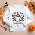 Personalisierte Trick oder Treat Kürbis Skelett Geist Spooky und lustige Halloween Sweatshirt Halloween Geschenk für Familie oder Freund