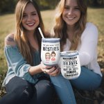 Henkilökohtainen Olemme enemmän kuin Besties Best Friend Aina kanssasi Wine Tumbler joululahja eristys vaikutus