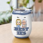 Henkilökohtainen Juominen Bestie kanssa Tässä on toinen vuosi Bonding yli alkoholin Viini Tumbler olki paras ystävä syntymäpäivälahja