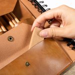 Personalised Handmade Leather Traveller's Refillable Sketchbook Cover Pencil Organizer Gift for Painters Students