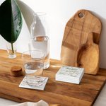 Personalized Set of 2 Square Signature Style Ceramic Coaster with Cork Bottom Super Absorbent Gift for Couple Family