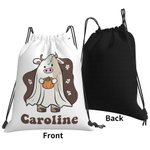 Personalisierte Halloween Kürbis und Geist Kuh Drawstring Umhängetasche Trick oder behandeln Tasche Halloween Geschenk für Kinder Familie Freunde