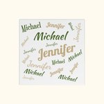 Personalized Set of 2 Square Signature Style Ceramic Coaster with Cork Bottom Super Absorbent Gift for Couple Family