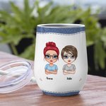 Personalized We're Not Sugar & Spice We're Sage & Hood Wine Tumbler with Straw Birthday Gift Christmas Gift