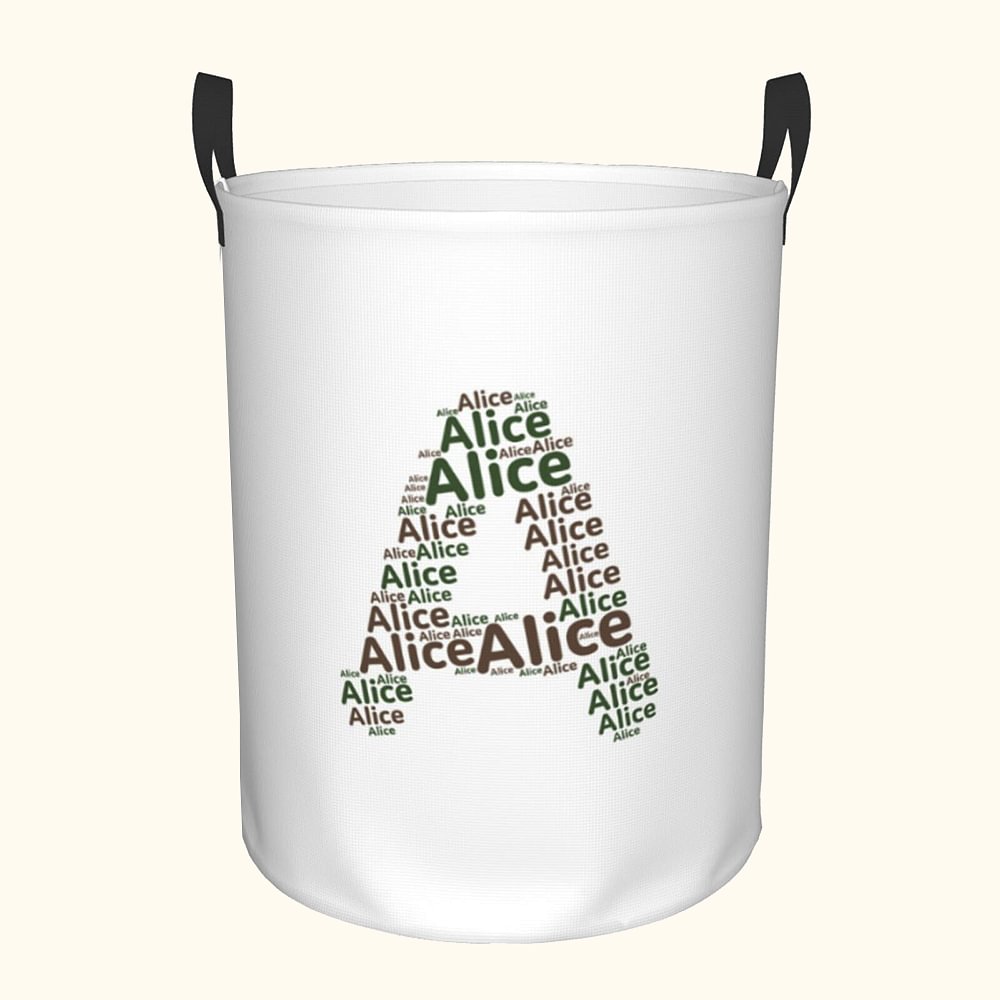 Nome personalizzato Cestino portagiochi Cestino per la lavanderia Panno Oxford impermeabile con manico Regalo di compleanno per famiglia bambino