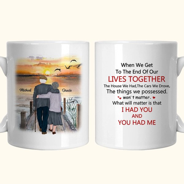 Coppia personalizzata che imposta il sole in compagnia l'uno dell'altro Tazza in ceramica con manico a C Regalo di anniversario Regalo di compleanno p