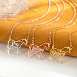 Gepersonaliseerd paard silhouet ketting met naam Animal Memorial ketting paard sieraden verjaardagscadeau voor paardenliefhebbers