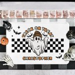 Personalizzato Happy Halloween Creep It Real Doormat Ghost Spooky Skeleton Pumpkin Doormat Decorazione per la casa Regalo di Halloween per amici e fam