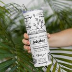 Gobelet personnalisé 20oz avec paille et nom Cadeau d'anniversaire pour les amoureux des livres