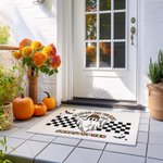 Personalizzato Happy Halloween Creep It Real Doormat Ghost Spooky Skeleton Pumpkin Doormat Decorazione per la casa Regalo di Halloween per amici e fam