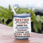 Henkilökohtainen Juominen Bestie kanssa Tässä on toinen vuosi Bonding yli alkoholin Viini Tumbler olki paras ystävä syntymäpäivälahja