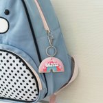 Gepersonaliseerde Retro Rainbow 3D acryl sleutelhanger naam Tag voor kinderen rugzak bagage tas terug naar school Gift
