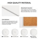 Personalized Set of 2 Square Signature Style Ceramic Coaster with Cork Bottom Super Absorbent Gift for Couple Family