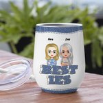 Henkilökohtainen Juominen Bestie kanssa Tässä on toinen vuosi Bonding yli alkoholin Viini Tumbler olki paras ystävä syntymäpäivälahja