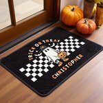 Personalizzato Happy Halloween Creep It Real Doormat Ghost Spooky Skeleton Pumpkin Doormat Decorazione per la casa Regalo di Halloween per amici e fam