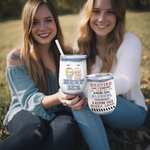 Henkilökohtainen Juominen Bestie kanssa Tässä on toinen vuosi Bonding yli alkoholin Viini Tumbler olki paras ystävä syntymäpäivälahja