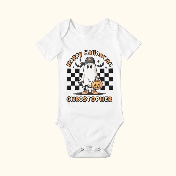 Retro Halloween Baby Onesies - Embroidered Design