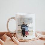 Mug personnalisé Votre premier baiser ou votre premier amour en céramique avec anse de type C Cadeau d'anniversaire commémoratif Cadeau d'anniversaire
