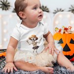 Personalizado Bailando Divertido Esqueleto Bebé Onesie Manga Corta Ropa de Bebé Halloween Baby Shower Regalo para Bebé
