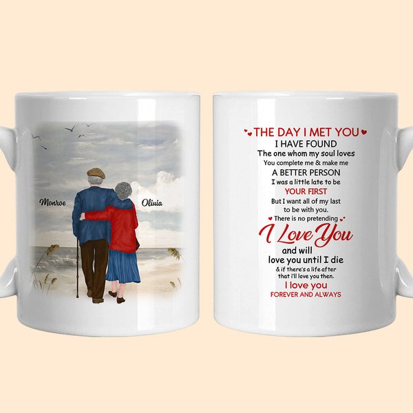 Gepersonaliseerde Ik hou van je voor altijd en altijd Keramische C-type handvat Mok Verjaardag Herdenkingsgeschenk Verjaardagscadeau voor paar