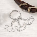 Portachiavi personalizzato in acciaio inossidabile con orecchie da cane e orecchie da gatto, con nome dell'animale domestico, regalo di compleanno in 