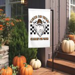 Personalisierte Süßes oder Saures Halloween Gartenfahne mit Geist Kürbis Skelett lustiges Design für Hof Garten im Freien Dekoration