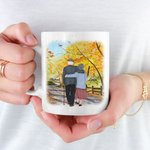 Personalizado Viejo Pareja Vida Compañero Otoño Taza de cerámica con asa tipo C Regalo de Aniversario Regalo de Cumpleaños para Pareja