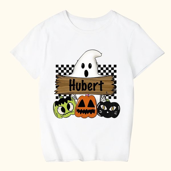 Personalizada Divertida Calabaza Fantasma de Halloween Camiseta de niño Espeluznante Temporada Fiesta Regalo para niños