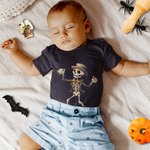 Personalizado Bailando Divertido Esqueleto Bebé Onesie Manga Corta Ropa de Bebé Halloween Baby Shower Regalo para Bebé