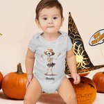 Personalizado Bailando Divertido Esqueleto Bebé Onesie Manga Corta Ropa de Bebé Halloween Baby Shower Regalo para Bebé