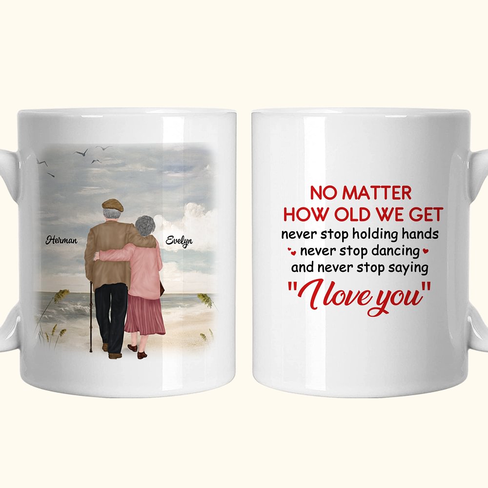 Mug personnalisé Never Stop Saying I Love You en céramique avec anse de type C Cadeau d'anniversaire Cadeau d'anniversaire pour couple