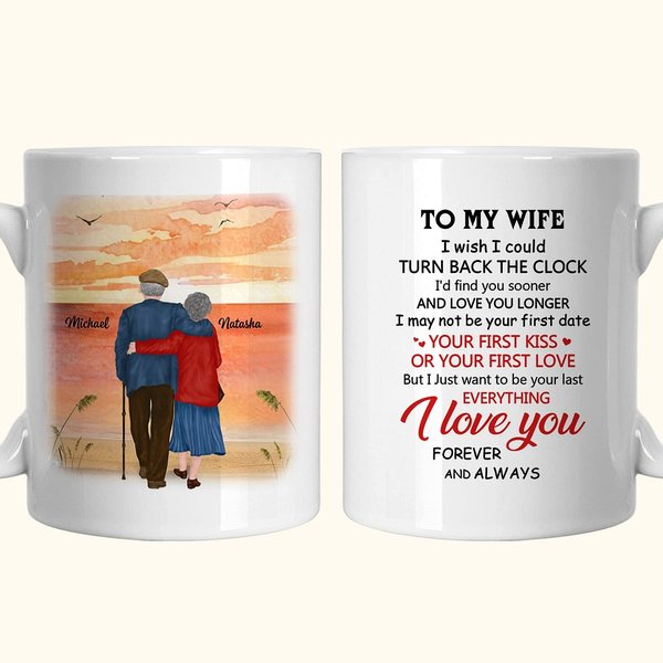 Gepersonaliseerde I Just Want To Be Your Last Everything Keramische C-type handvat Mok Verjaardag Herdenkingsgeschenk Verjaardagscadeau voor paar