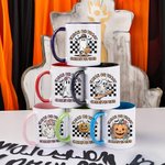 Mug 330ml Personnalisé avec Textes Style Fantôme Citrouille Crâne Thème Chasse aux Bonbons Cadeau Anniversaire Halloween pour Famille Amis