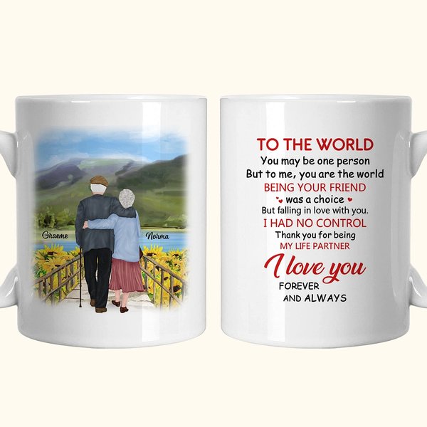 Mug personnalisé Thank You For Being My Life Partner (Merci d'être mon partenaire de vie) Mug en céramique avec anse en forme de C Cadeau d'anniversai