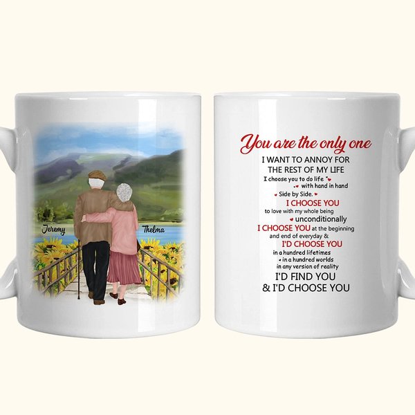 Gepersonaliseerde I Choose You To Do Life With Hand In Hand Ceramic C-type Handle Mok Verjaardagscadeau Verjaardagscadeau voor Koppel