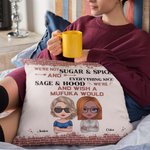 Personalized We're Not Sugar and Spice Everything Nice Throw Pillow Cover Cushion Birthday Christmas Gift for Besties Bedroom Decor