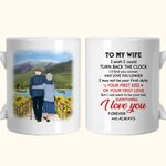 Personlig Jag önskar att jag kunde vrida tillbaka klockan Keramisk C-typ handtag Mugg Jubileumspresent Födelsedag Julklapp för par