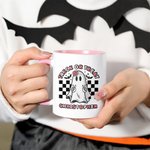 Mug 330ml Personnalisé avec Textes Style Fantôme Citrouille Crâne Thème Chasse aux Bonbons Cadeau Anniversaire Halloween pour Famille Amis