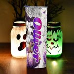 Gepersonaliseerde Baby Highland Koe Heks 20oz Skinny Tumbler met deksel en rietje Halloween Thanksgiving Gift voor kinderen Cow Lover