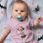 Personalizado Bailando Divertido Esqueleto Bebé Onesie Manga Corta Ropa de Bebé Halloween Baby Shower Regalo para Bebé