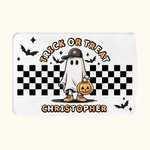 Personalizzato Happy Halloween Creep It Real Doormat Ghost Spooky Skeleton Pumpkin Doormat Decorazione per la casa Regalo di Halloween per amici e fam