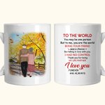 Personlig Du kanske är en person men för mig är du världen Keramisk C-typ handtagsmugg Jubileumspresent Födelsedagspresent för par