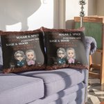Personalized We're Not Sugar and Spice Everything Nice Throw Pillow Cover Cushion Birthday Gift for Besties Friends Bedroom Decor