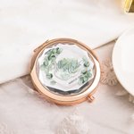 Specchio per il trucco pieghevole in stile eucalipto personalizzato per la damigella d'onore o l'addio al celibato