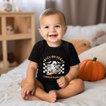 Personalized Retro Halloween Hippie Ghost Pumpkin Flower Butterfly Skeleton Baby Onesies Halloween Gift for Baby or New Mother