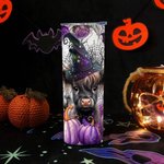 Gepersonaliseerde Baby Highland Koe Heks 20oz Skinny Tumbler met deksel en rietje Halloween Thanksgiving Gift voor kinderen Cow Lover