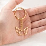 Portachiavi personalizzato in acciaio inossidabile con orecchie da cane e orecchie da gatto, con nome dell'animale domestico, regalo di compleanno in 